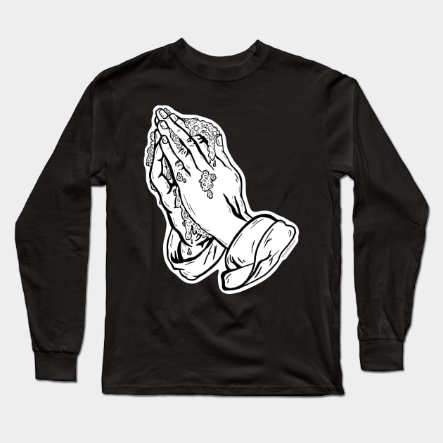 Washing Hands Praying Hands Long Sleeve T-Shirt by Noah Sturm